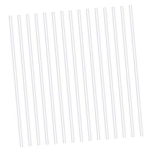 Sosoport 100Pcs Clear Acrylic Lollipop Sticks for DIY Cake Pops and Candy Decoration Long for Parties and Bartending Use