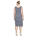 S.L. Fashions Women's Mother of The Bride Tiered Jacket Dress with Shoulder Embellishment, Steel, 22 Plus