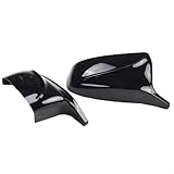 Hosrivae Mirror Cover for E70 E71 X6 2007-2013, M Style Side Wing Mirror Cover Replacement Set, Gloss Black ABS Plastic Pair Compatible with Left - Image 2