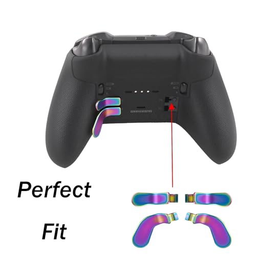 Image of 4 Pcs Elite Control Paddles for Xbox One Elite Controller, Elite Controller Metal Paddles for Xbox One Elite Series 2 /Elite 2 Core Controller, Paddles for Xbox Elite Series 2 Controller(Rainbow)