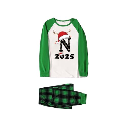 Generico Pijama Familia Navidad Juego de Invierno Pijamas Navideños a juego Par Cuello Redondo Dos Piezas Pijama Para Niños Niño Algodón Christmas Pyjama Cómodo Manga Larga Ropa De Noche