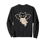 cat ghost bat wings cute spooky feline halloween