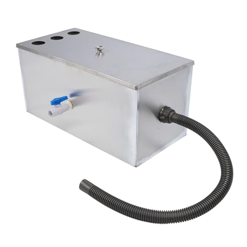 Commercial Grease Interceptor, 3 Stage Filtration Grease Trap Stainless Steel, Under Sink Grease Trap Waste Water Oil Water Separator for Home Restaurants Cafe Kitchen,60x30 cm