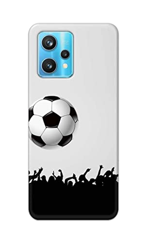 Image of Printed Hard Back Cover Case for Realme 9 4G Back Cover (Football Icon) -702