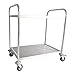 Produktbild STIER Edelstahl-Servierwagen, 4 Lenkrollen, 810x460x900 mm, Tragfähigkeit 100 kg, Edelstahl, 2 Böden, Küchenwagen