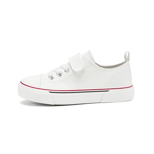 Image of Zoroadke Toddler Boys and Girls Sneakers Low Top Adjustable Strap Canvas Shoes for Kids
