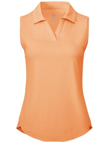 Image of BGOWATU Women's Sleeveless Golf Polo Shirts Collared V Neck Tennis Tank Tops UPF 50+ Quick Dry Lightweight