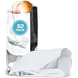 C&S Event Supply Co. Silver Foil Hot Dog Bags - 9'' Unprinted Hot Dog Wrappers - Grease Resistance Food Bags to Keep Food Hot and Non-Messy - 50 Pack Disposable Hot Bags for Fast Food and Food Truck
