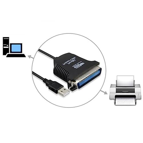 USB to Parallel Port Printer Cable, USB Male to 36-Pin IEEE1284 CN36 Centronics Cable Adapter for PC, Computer, Laptop to Printer