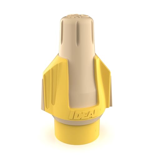 Image of Ideal Electrical Twister Proflex Plus (30-345) Tan /Yellow Electrical Wire Connectors, Box of 100 - Smooth Twist-On Wire Nuts for Wiring 3-Way Switches, GFCI Outlets, and More