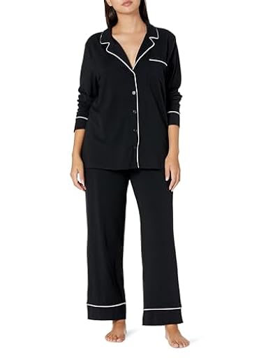 Amazon Essentials Conjunto de Pija con Camisa de Manga Larga y Pantalón Largo en Modal y Algodón Mujer, Negro, M | Ya disponible en tu tienda friki favorita! En mundofriki.es!
