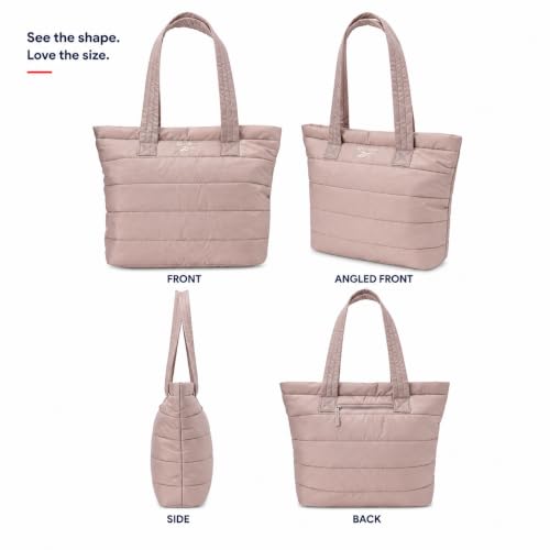 Image of Reebok Womens Tote Bag - Lightweight Carry On Puffer Quilted Tote Bag for Travel Work Travel and Daily Essentials
