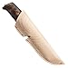 HELLE Knives - Gro- Fixed Blade Knife - Birch Wood Handle - Stick Tang- Camping, Hunting - Stainless Steel - Leather Sheath - Made in Norway