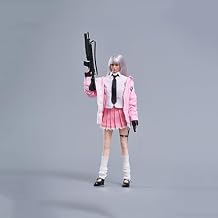 Fremego 1/6 Scale Female Clothes,Maid Attire Girl Student Sweater Uniform Set Zipper Sweater Shirt Skirt Outfit Clothing for 12inch PH TBL JO Female Action Figure Body B