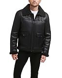 Levi's Men's Faux Shearling Rancher Aviator Jacket, Black, Small