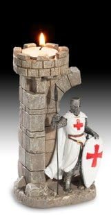 Osiris Trading Templar Knight with Spear Candle Holder Home Decoration Medieval Gift