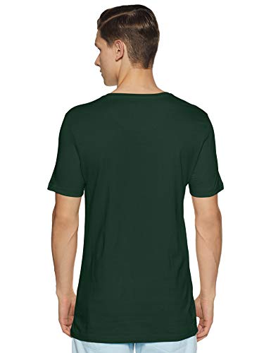 Image of ABOF Men's Solid Slim fit T-Shirt (BOA19AMCWTE3002425 Dark Green L)