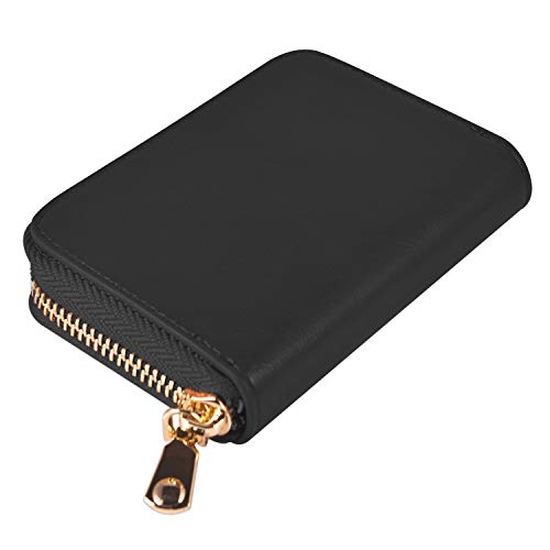 Leather Credit Card Holder and Organizer, Zippered Credit Card Wallet, RFID Blocking Credit Card Protector with 21 Card Slots3