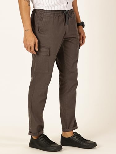 Image of Thomas Scott Men's | Solid | Light Weight | Breathable Fabric | 6 Pocket | Ankle Length | Mid Rise | Regular Fit | Linen | Elasticated with Drawstring | Chino Trouser | Pants