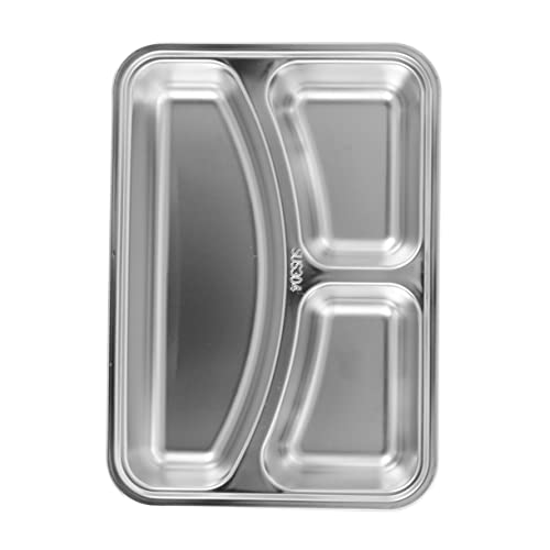 LALADEFIEE Thickened Material Plate 1pc Stainless Steel Grid Plate for Food Trays Suitable for Canteen School Company