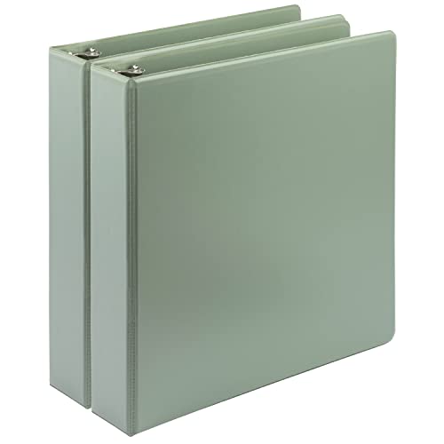 Image of Samsill Plant-Based 1.5 Inch Durable D-Ring, View Binder, Eco-Friendly, USDA Certified Biobased,2 Count,Pack of 1, Sage Green