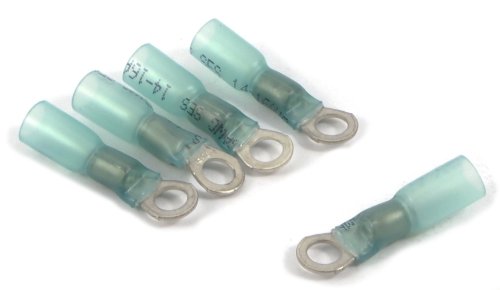 Forney 54811 Connector Ring Terminal, Heat Shrink, 10-Stud, 14-16 AWG Crimp And Seal, 5-Pack