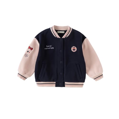 DAVE&BELLA Kids Baseball Jacket, Toddler Varsity Letterman Coat Spring Fall Winter Baby Boys Girls Bomber Vintage Outerwear