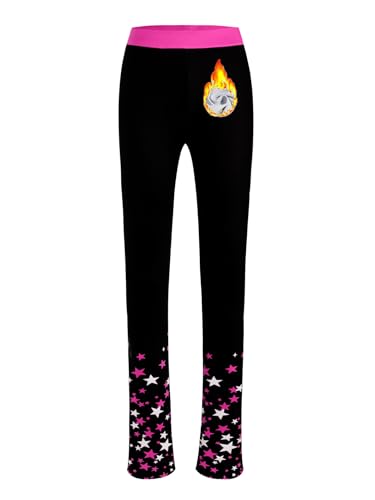 Jugaoge Kids Girls Fleece Figure Skating Pants High Waist Practice Skating Leggings Workout Yoga Gym Tights3