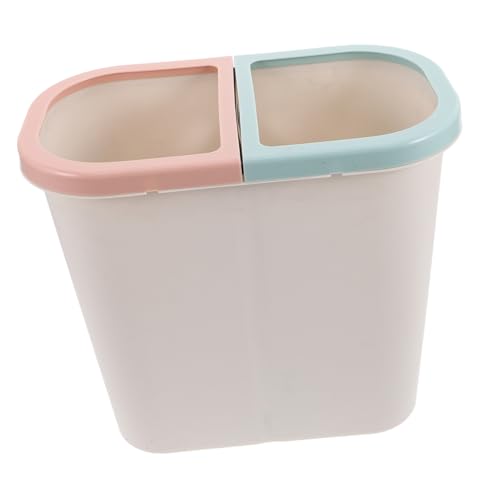 Poubelle étroite de salle de bain blanc plastique double compartiment