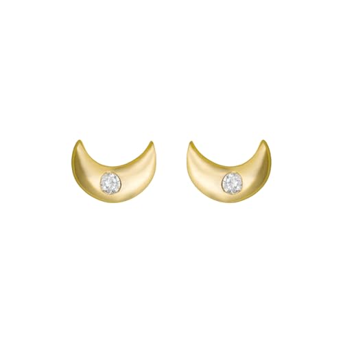 Image of Maira 925 Sterling Silver 18K Gold-Plated Moon Earrings | Lightweight & Stylish Jewelry | Gift For Women & Girls
