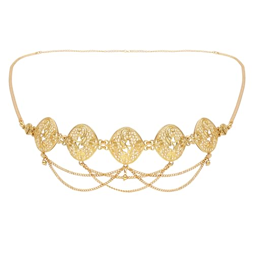 Image of I Jewels Gold Plated Traditional Multi Layered Adjustable Boho Waist Chain /Belly Chain /Kamarband For Women (B067FL)