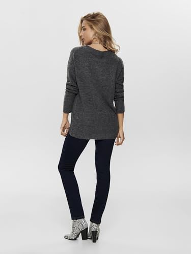 ONLY Damen Onlnanjing L/S KNT Noos Pullover, Dark Grey Melange, M EU – Ansicht 3