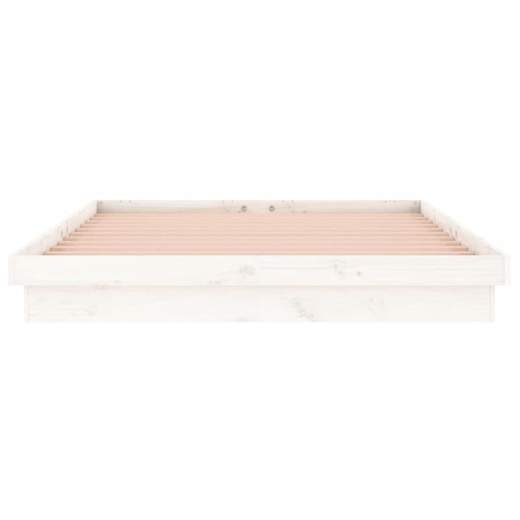 vidaXL Struttura letto in legno massello di pino bianco LED con telecomando per colori chiari regolabili – Dimensioni 120 x 200 cm arredamento moderno camera da letto