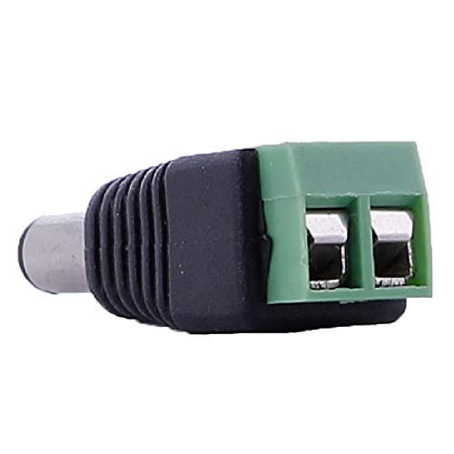 Adaptador DC Macho con Salida +/- de 2 Terminales Alimentación, Cable y Salida RCA para CCTV/Audio