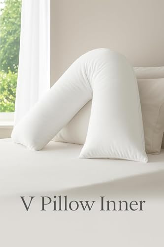 HOMES-LINEN Orthopaedic V-Shaped Pillow Extra Cushioning Support For Head, Neck & Back (Chocolate, V-Pillow With Cover)