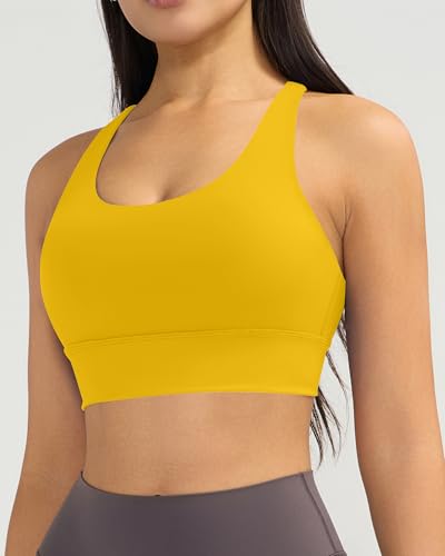 Image of Ama Larsi High Impact Strappy Sports Bra for Women | Padded Crisscross Back Supportive Running Yoga Workout Gym