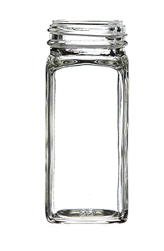 Image of Machak Square Glass Jar Spice Container Salt & Pepper Shaker Set, 120ml (Set of 6)