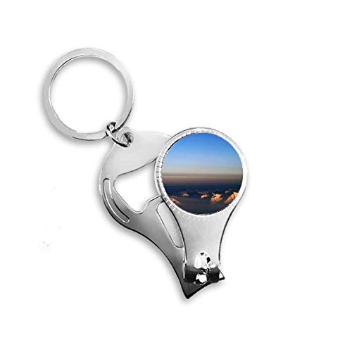 Sand Splendid Natural Scenery Nail Nipper Ring Key Chain Bottle Opener Clipper