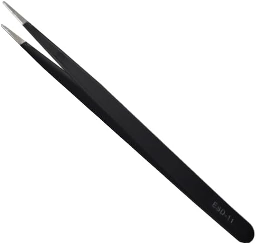 Miniatura 3 de Juego de 6 pinzas de precisión, punta fina, antiestáticas, curvadas de pinzas ESD, electrónica, laboratorio, joyería, manualidades, soldadura