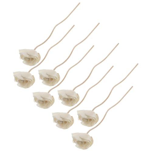 DECHOUS Set 8 piezas diffusers de varillas de rattan blanco miniatura 1