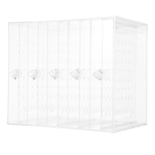 YARNOW Expositor Transparente para Almacenamiento de Pendientes y Joyas 5 Compartimentos, Organizador Compacto para Uso en Mueble o Viaje