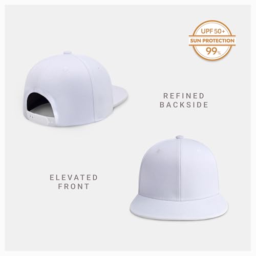 Image of CHOK.LIDS Flat Bill Visor Classic Snapback Hat Blank Adjustable Brim High Top End Trendy Color Style Plain Tone Baseball Cap