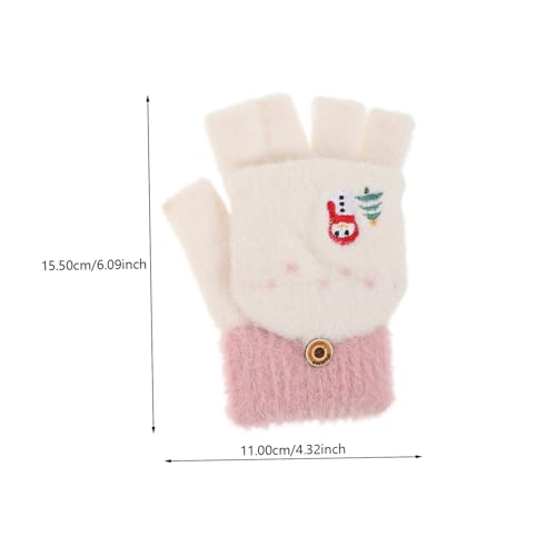 Adorable Gloves for Boys and Girls Warm Winter Gloves Knitted Cartoon Pattern Soft Half-finger for Boys and Girls Outdoor Activities2