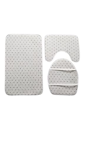 Badematten Set,Badematten Teppich-Set 3-Teiliges Böhmisches Blaues Mandala 3D-Druck Rutschfeste Badematten Weiche… – Bild 6