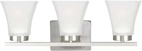 Miniatura 1 de Sea Gull Lighting 4411603-962 Bayfield - Luces estilo tocador de baño, acabado de níquel cepillado