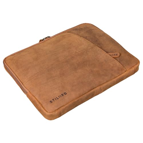 Funda Cuero para Portátil 15.6 Evita Golpes y Organiza Documentos STILORD Negro 4