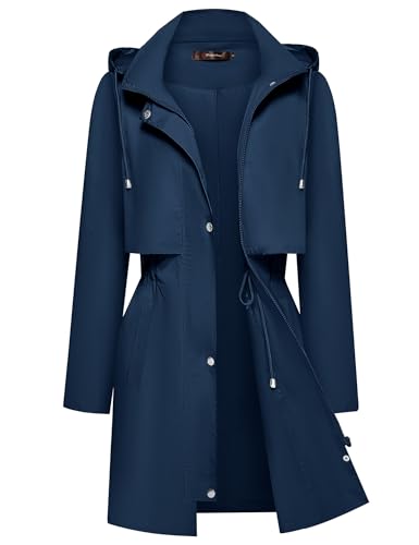 Chaqueta impermeable de mujer Bloggerlove con capucha y diseño ligero plegable