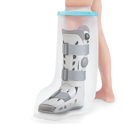 LURNODY Protector Escayola Pierna Adulto,Reutilizable Funda Escayola Adultos,Funda Escayola Impermeable de Silicona Hipoalergénica Mantenga el Vendaje Seco Mientras Se Baña