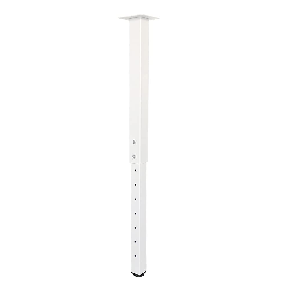 QLLY Adjustable Square Table Leg, 24-40 inch, 60-100cm, Home Office Custom DIY Table Legs, Furniture Leg Set (1, White)