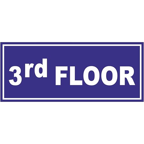 Image of ATTRACTSO - 3rd Floor Sign Self Adhesive Laminated Sticker for Home, Office, Shop, Hospital, Hotel, Theatre, Restaurant - 12 inchx5 inch inch (Blue)